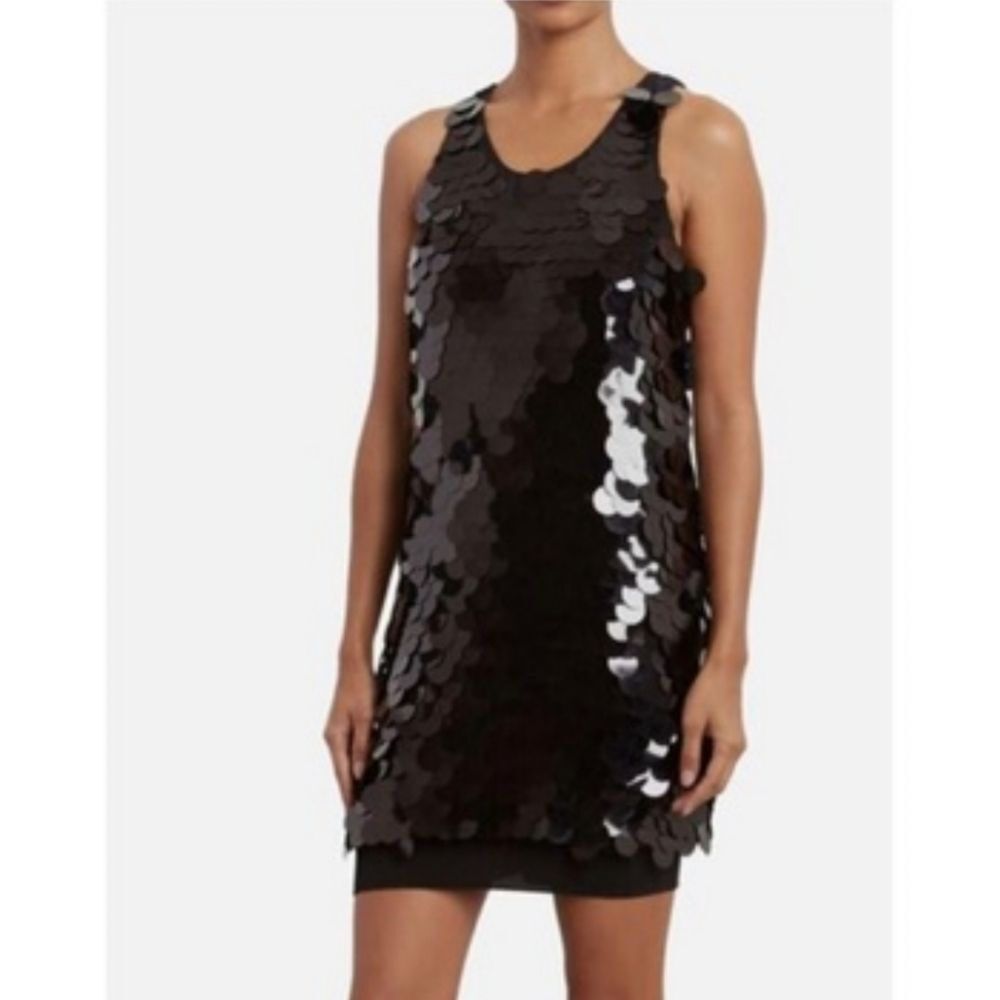 Kenneth Cole New York Black Paillette Sequin Mini Cocktail Dress - Small NWT
